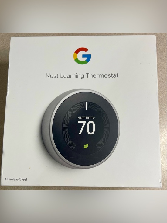google Other - Google Nest Learning Thermostat 3rd Gen Stainless Steel Smart WiFi Open Complete